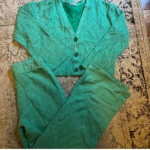 Zara Green Women's Cardigan Set